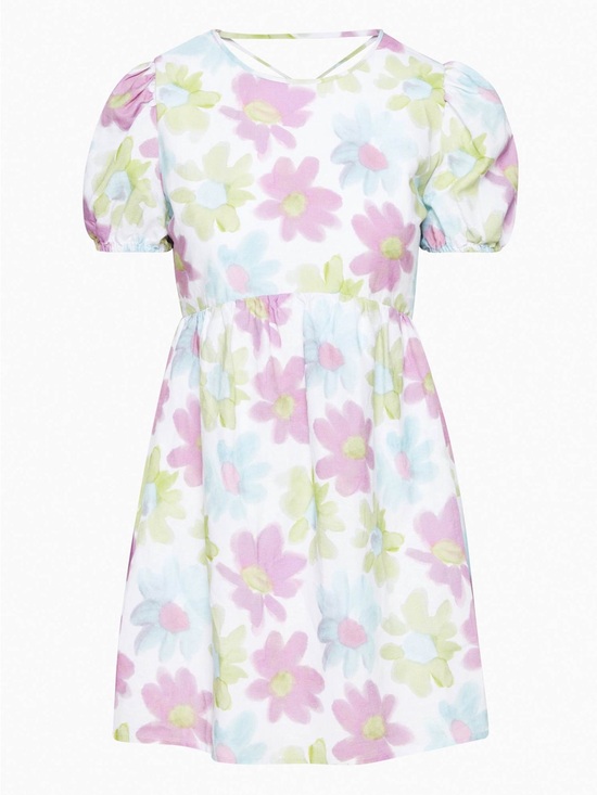 Sunday Best Dresses & Skirts - Sunday Best Aritzia Saida Pastel Floral Criss Cross Back Linen Blend Dress